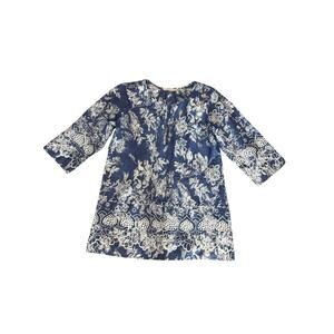 Soft Surroundings Sz S Floral Blouse With Embroidered Details
